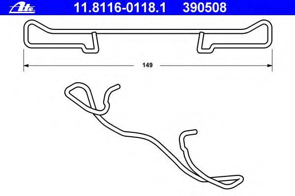 Пружина, тормозной суппорт ATE 390508
