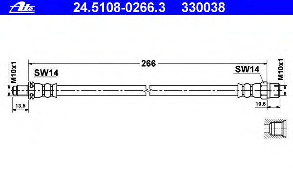 Тормозной шланг ATE 24.5108-0266.3