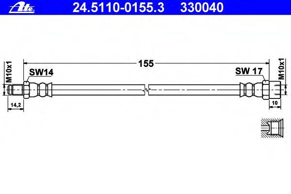 Тормозной шланг ATE 330040