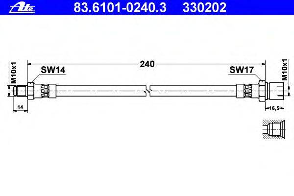 Тормозной шланг ATE 83.6101-0240.3