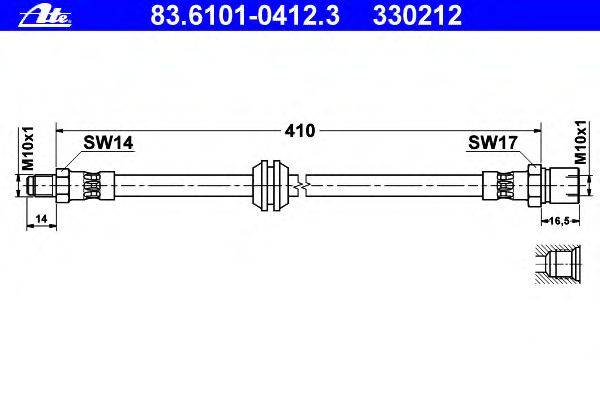 Тормозной шланг ATE 83.6101-0412.3