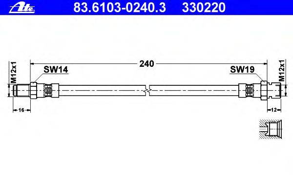 Тормозной шланг ATE 83.6103-0240.3
