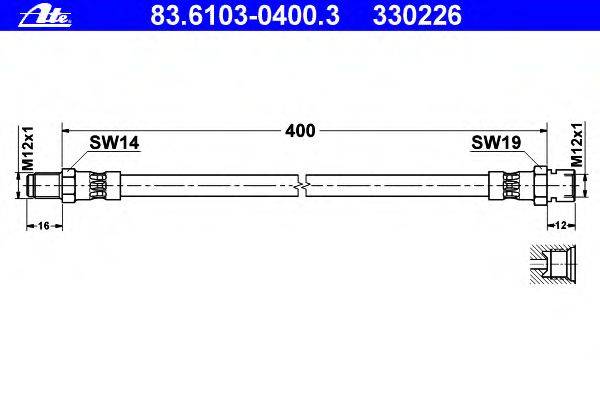 Тормозной шланг ATE 83.6103-0400.3