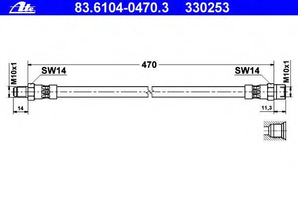 Тормозной шланг ATE 83.6104-0470.3