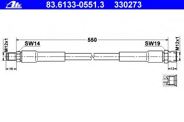 Тормозной шланг ATE 83.6133-0551.3