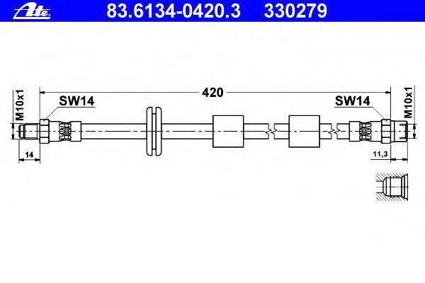 Тормозной шланг ATE 83.6134-0420.3