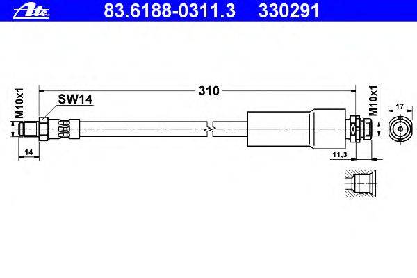 Тормозной шланг ATE 83.6188-0311.3