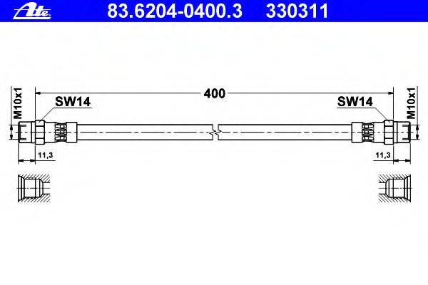 Тормозной шланг ATE 83.6204-0400.3