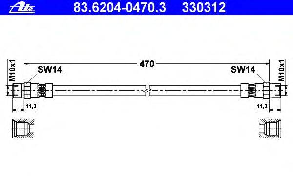 Тормозной шланг ATE 83.6204-0470.3