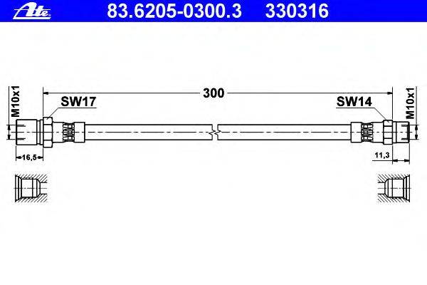 Тормозной шланг ATE 330316