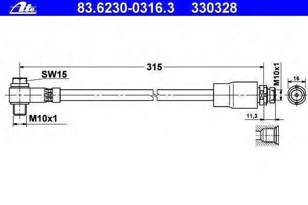 Тормозной шланг ATE 330328