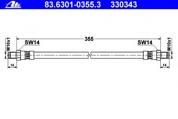 Тормозной шланг ATE 330343