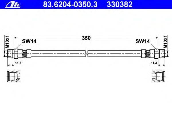 Тормозной шланг ATE 83.6204-0350.3