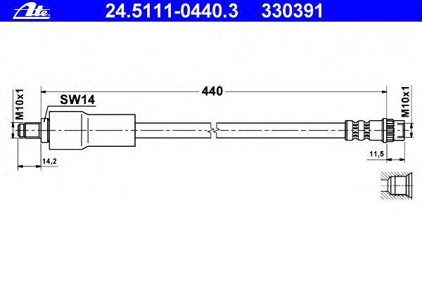 Тормозной шланг ATE 24.5111-0440.3