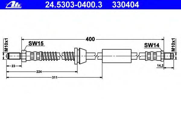Тормозной шланг ATE 24.5303-0400.3