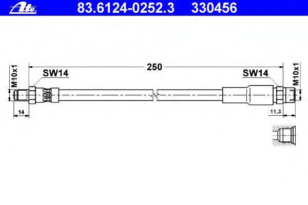 Тормозной шланг ATE 83.6124-0252.3