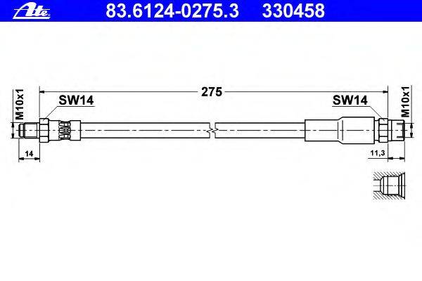 Тормозной шланг ATE 83.6124-0275.3
