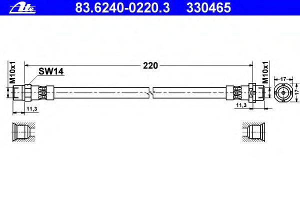 Тормозной шланг ATE 83.6240-0220.3