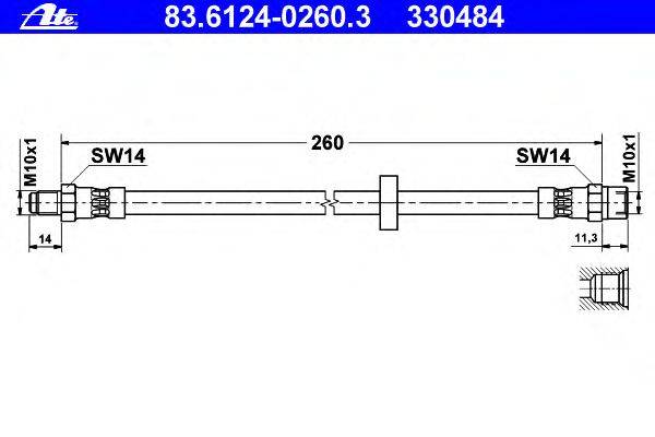 Тормозной шланг ATE 330484