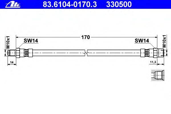 Тормозной шланг ATE 83.6104-0170.3