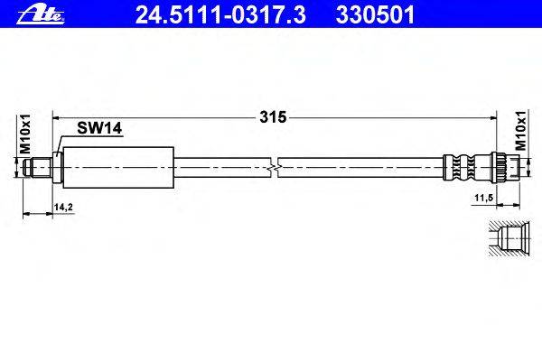 Тормозной шланг ATE 24.5111-0317.3