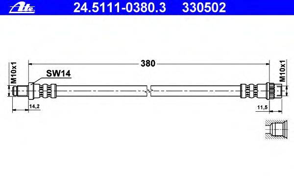 Тормозной шланг ATE 330502