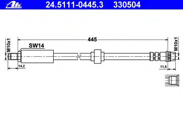 Тормозной шланг ATE 24.5111-0445.3