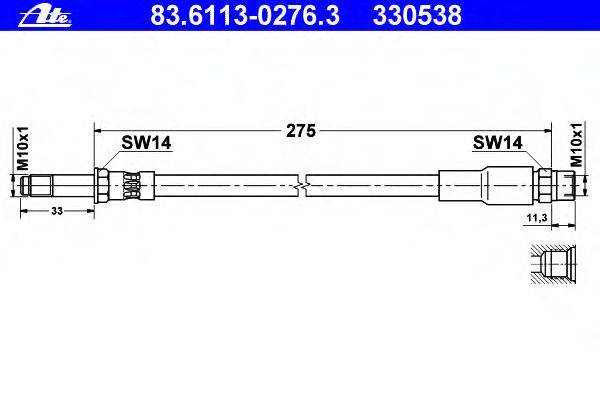 Тормозной шланг ATE 83.6113-0276.3