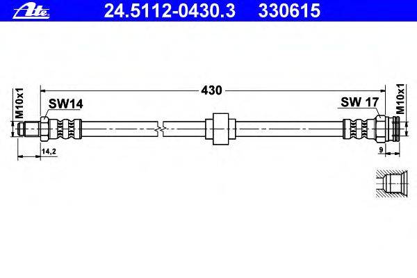 Тормозной шланг ATE 24.5112-0430.3