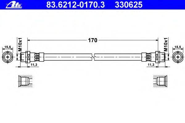 Тормозной шланг ATE 83.6212-0170.3