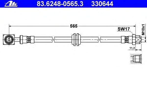 Тормозной шланг ATE 83.6248-0565.3