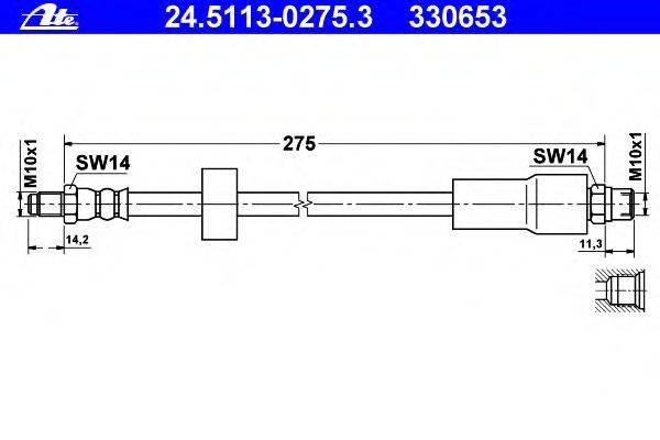 Тормозной шланг ATE 24.5113-0275.3