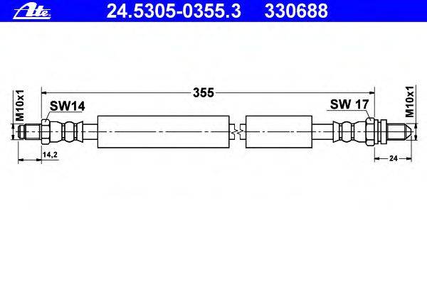 Тормозной шланг ATE 24.5305-0355.3