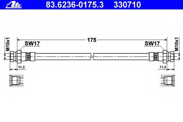 Тормозной шланг ATE 83.6236-0175.3