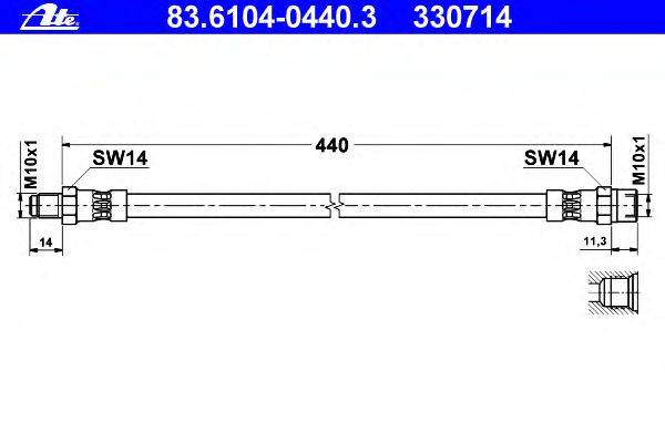 Тормозной шланг ATE 330714