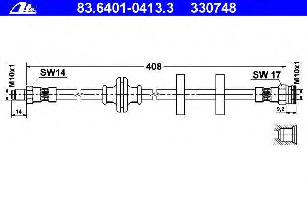 Тормозной шланг ATE 83.6401-0413.3
