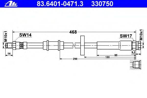 Тормозной шланг ATE 330750