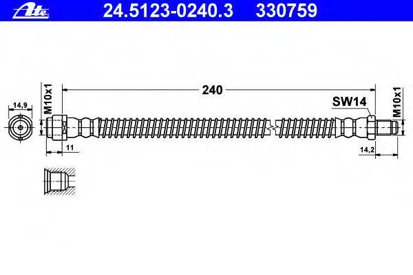 Тормозной шланг ATE 24.5123-0240.3