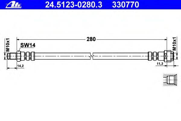 Тормозной шланг ATE 330770