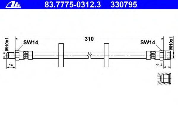 Тормозной шланг ATE 330795
