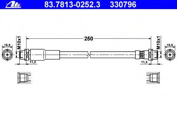 Тормозной шланг ATE 330796