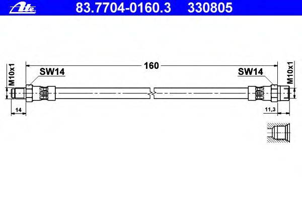 Тормозной шланг ATE 330805