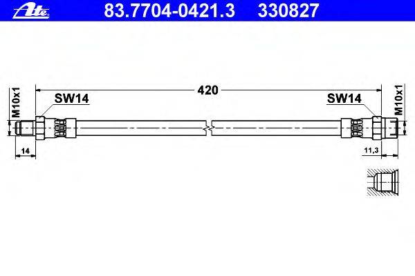 Тормозной шланг ATE 83.7704-0421.3