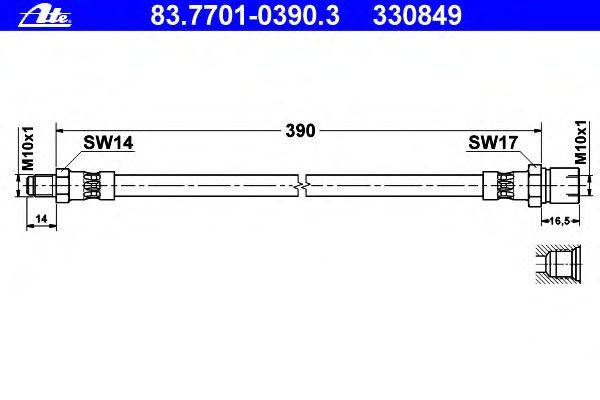 Тормозной шланг ATE 330849