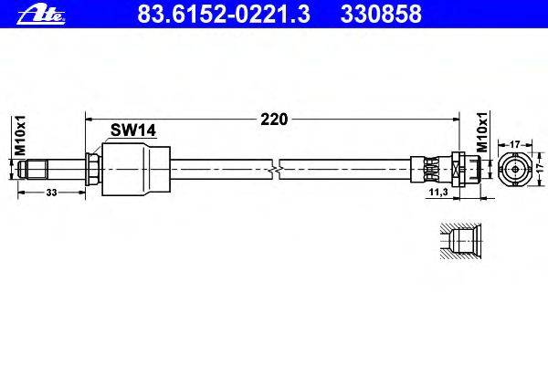 Тормозной шланг ATE 330858