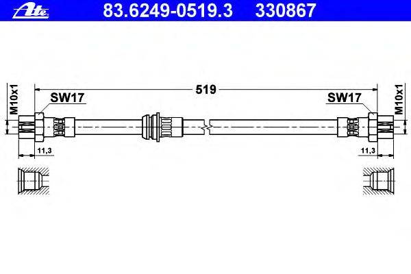 Тормозной шланг ATE 330867