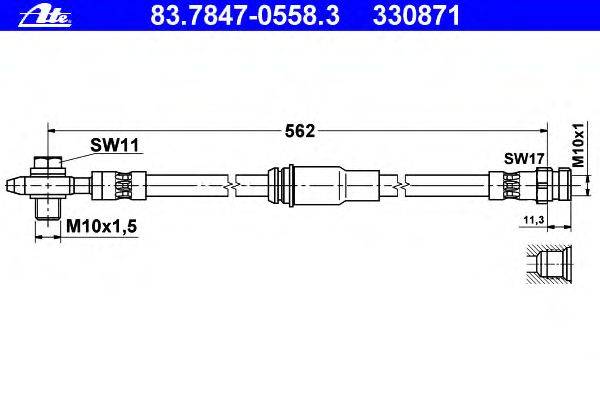 Тормозной шланг ATE 330871