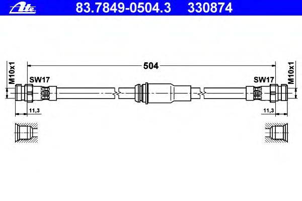 Тормозной шланг ATE 330874