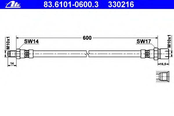 Тормозной шланг ATE 330216