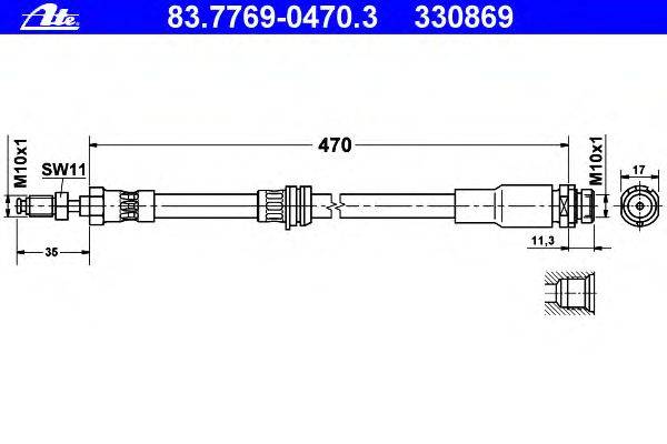 Тормозной шланг ATE 330869